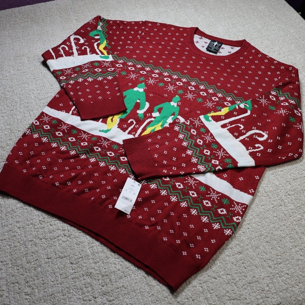 Elf Movie Buddy the Elf Ugly Christmas Sweater Red XXL KWM9LWCWBS